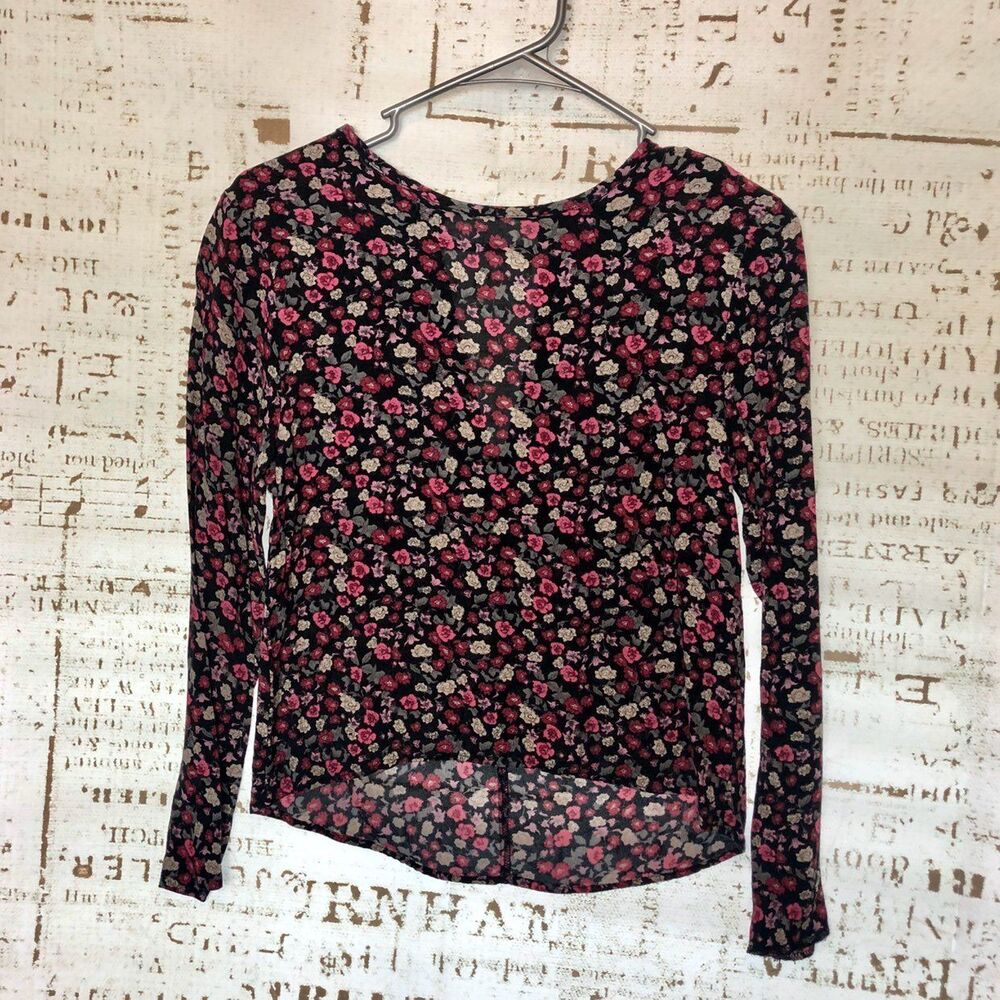 Black Floral Flowy Blouse